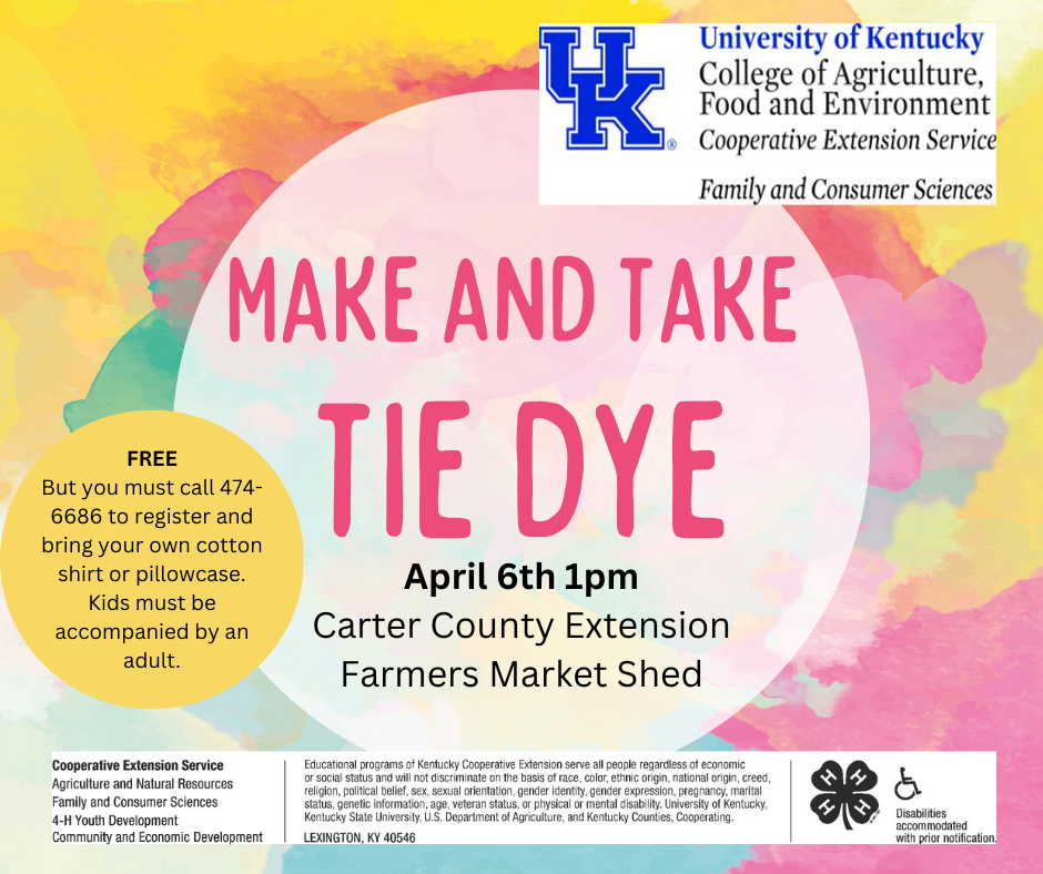 Make and Take Tie Dye Flyer