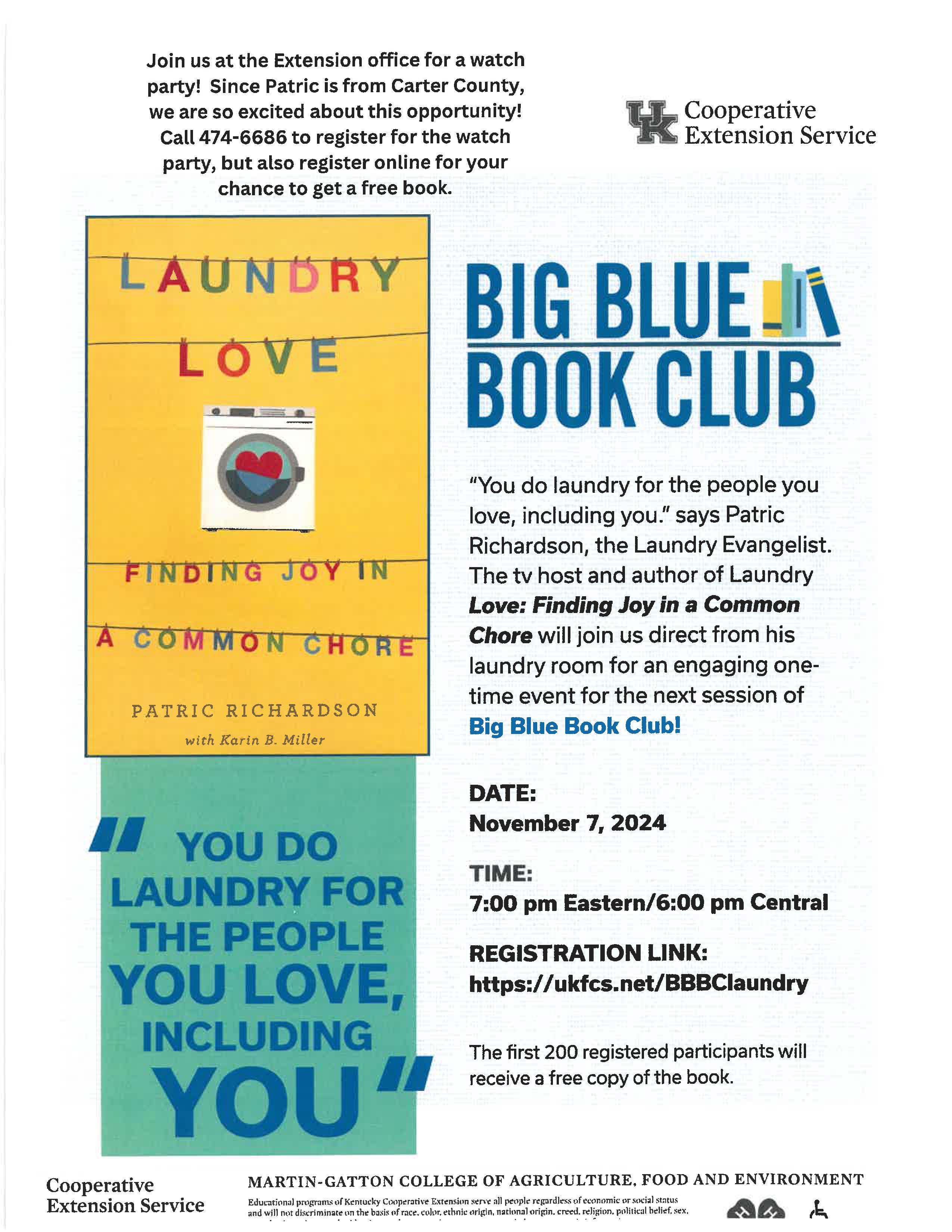 Big Blue Book Club - Laundry Love