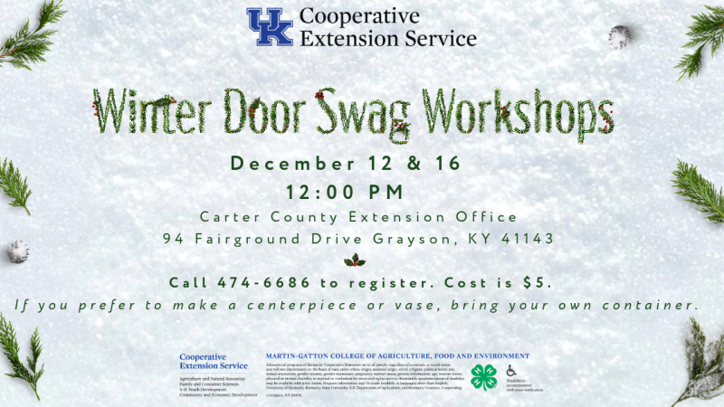 Winter Door Swag Workshop